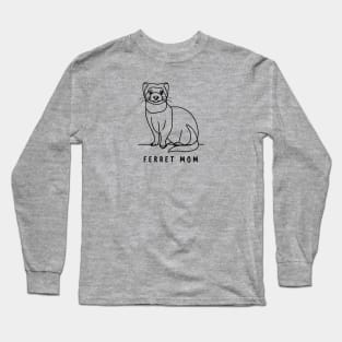 Ferret Mom Line Art Long Sleeve T-Shirt